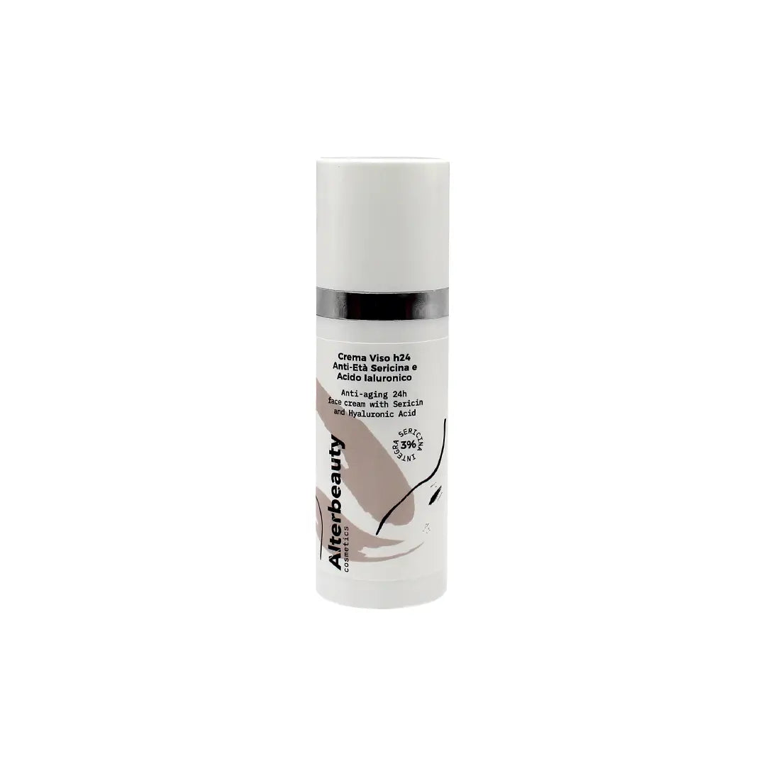 Crema viso h24 Anti-età Sericina 3% e Acido Ialuronico