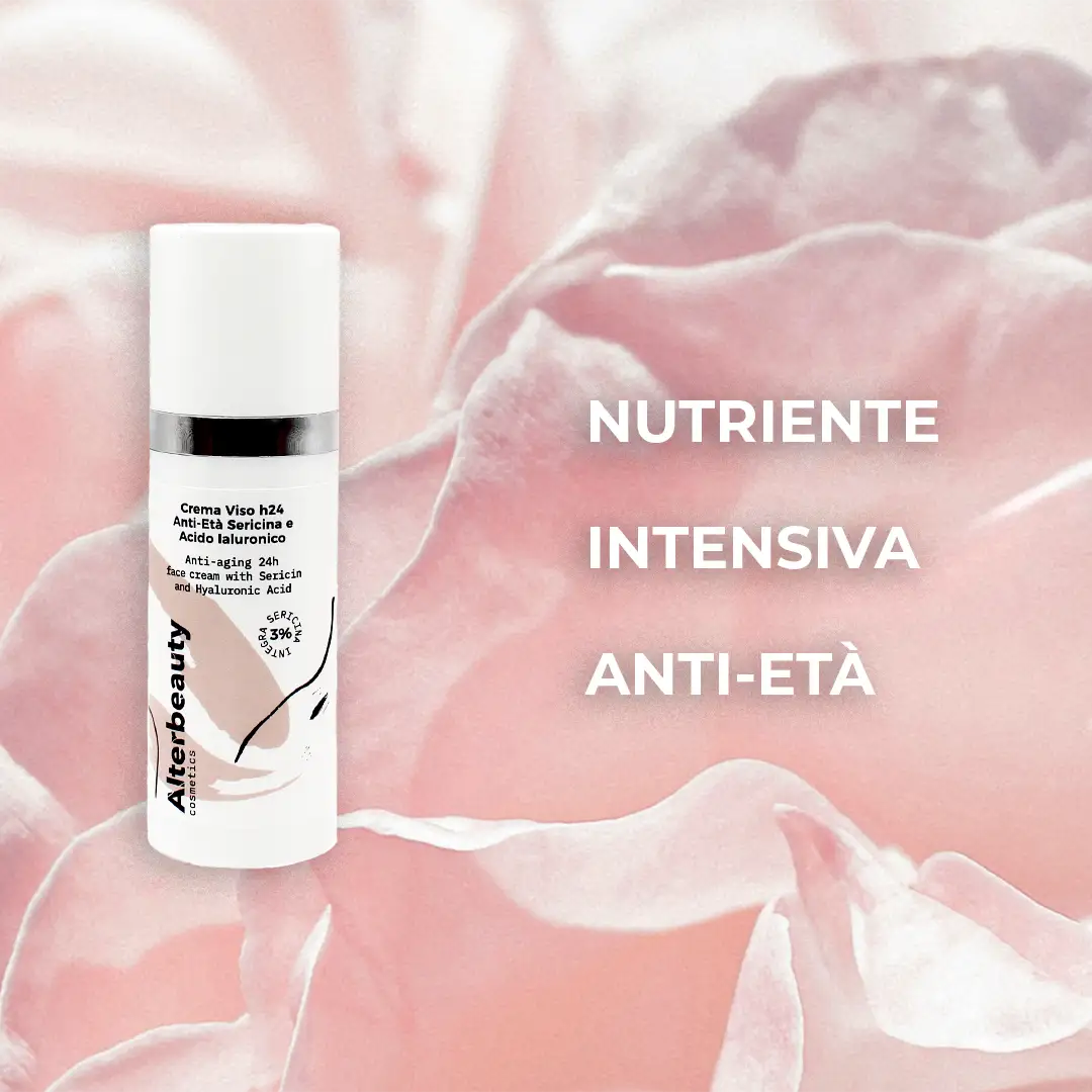 Crema viso h24 Anti-età Sericina 3% e Acido Ialuronico