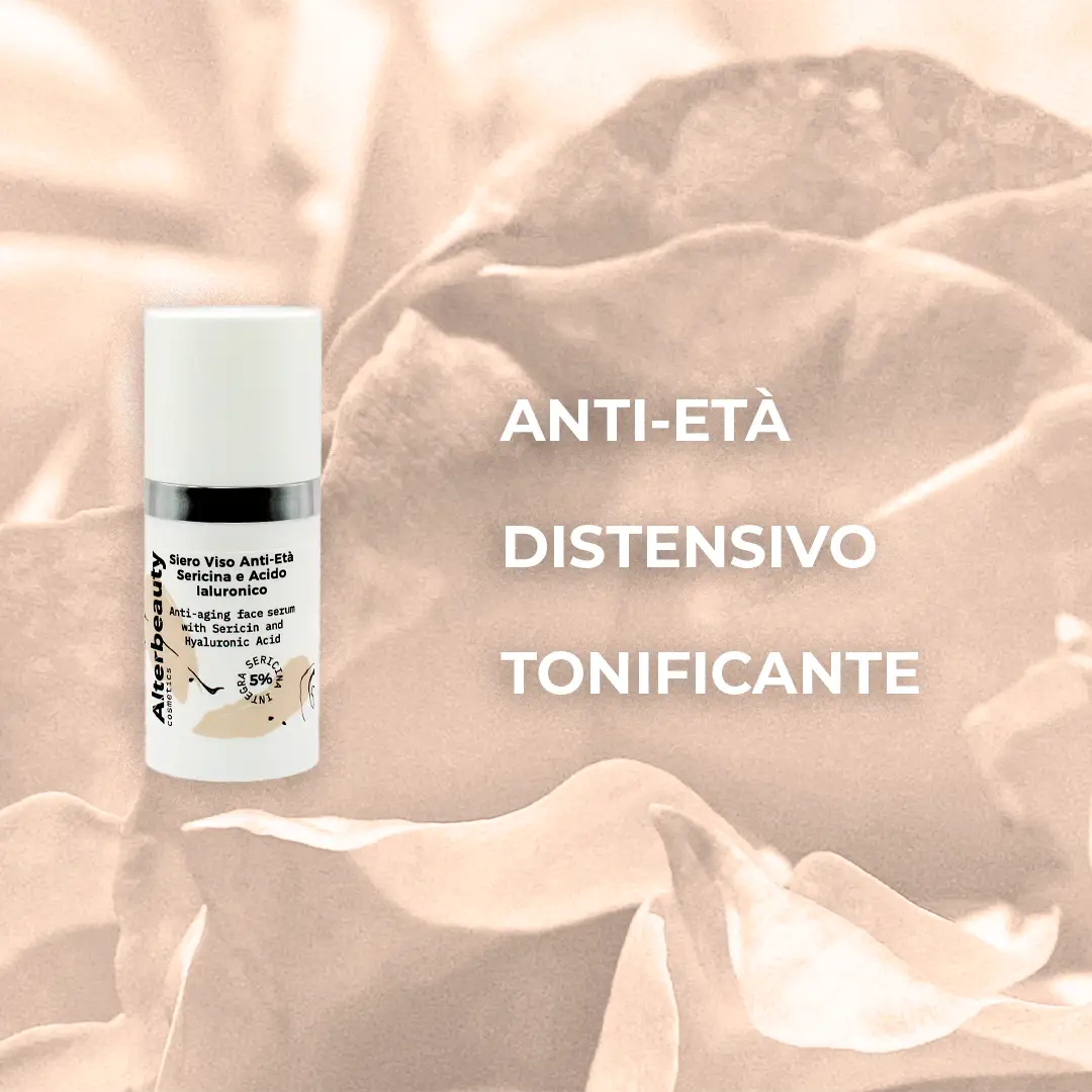 Siero viso Anti-età Sericina 5% e Acido Ialuronico