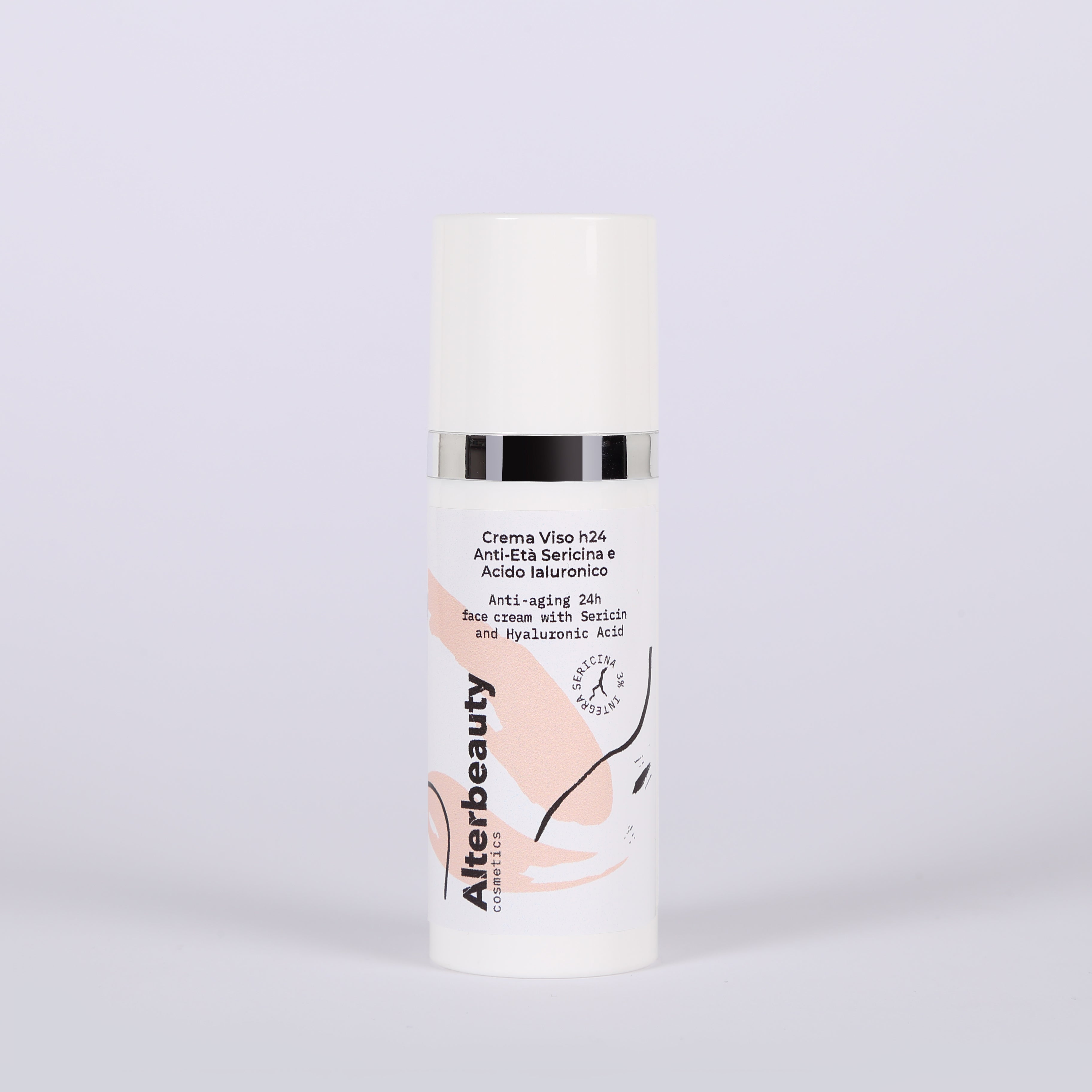 Crema viso h24 Anti-età Sericina 3% e Acido Ialuronico